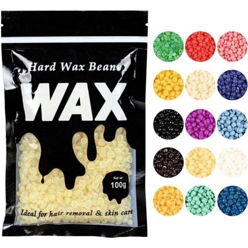 100g Hard Wax Beans Solid Hard for Film Hair Removal Wax Bean Pellet Paper-free Armpit Arm Legs Depilatory Hot Women or Men