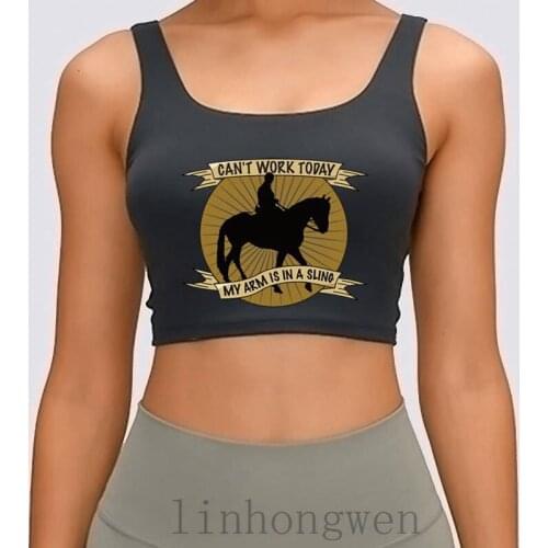 Horse Riding Cant Work Arm In Sling Women Tank Top Customize Comical Summer Leisure Graphic Round Neck Cool Crop Top