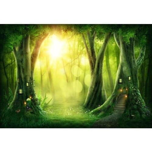 Story telling tree house Photo backgrounds vinyl kids photography fairy backdrop for photo Studio accessories fotografia lv-1654