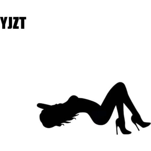 YJZT 11.5*5.3CM Crazy Sexy Hot Girl Black/Silver Silhoutte Excellent Design Zero Defect Car Sticker Vinyl Decal C20-0589