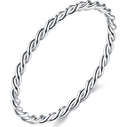 ZEMIOR 925 Sterling Silver Finger Rings For Women Weave Twisted Minimalist Anniversary Fine Jewelry Gift Female Ring New Arrival