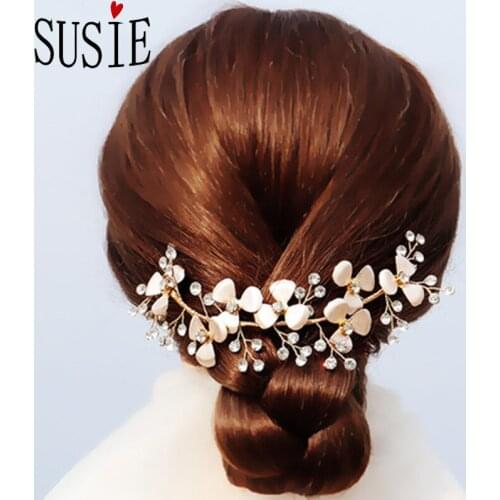 LOVE SUSIE Fashion Women Beads Headband Bridal Tiara Wedding Hairbrands Accessories Crystal Flash Rhinestone Headdress Jewelery