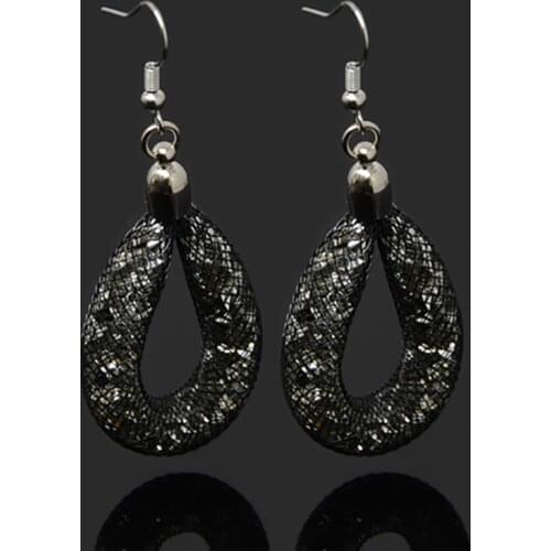 Chanfar 6 Pair/Lot New Design Fashion Earrings Resin Tube Mesh Crystal For Women Dangle Drop Earrings Girl Gift Jewelry