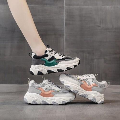 Spring and autumn 2020 new versatile matching color platform sneakers fashion daddy shoes breathable casual womens shoes X619
