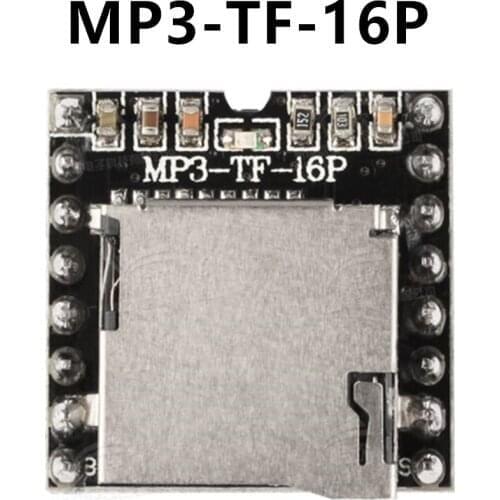 1pcs X MP3-TF-16P Serial port voice broadcast module serial port control TF card mp3 voice music player module