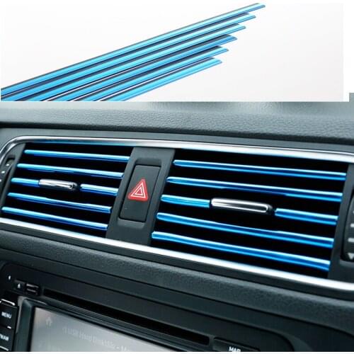 10Pcs/set Car Air Conditioner Outlet Decorative U Shape Moulding Trim Strips Accessories for Volkswagen vw POLO Tiguan Passat CC