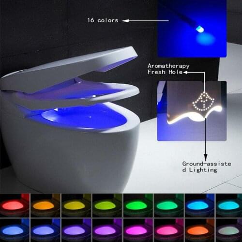 16 Colors Smart PIR Motion Sensor Toilet Seat Night Light Rechargeable For Toilet Bowl LED Luminaria Lamp WC Toilet Light