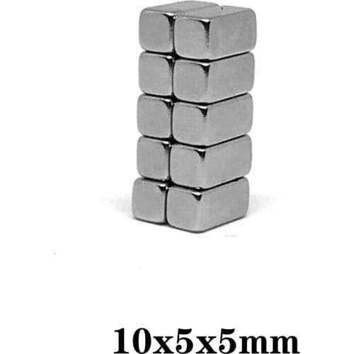 20/50/100/200/300pcs 10x5x5 Block Super Powerful Magnets 10x5mm Permanent Magnet sheet 10x5x5mm Strong Neodymium Magnet 10*5*5