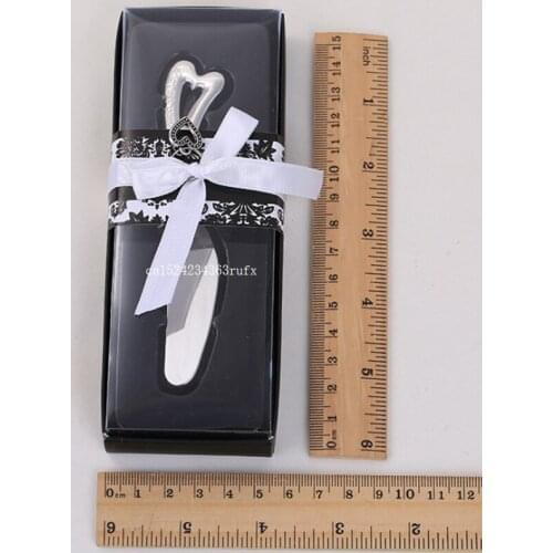 300pcs Spread the Love Heart Butter Knife in Black Gift Box Stainless Steel Cheese Spreader Kitchen Tableware Wedding Favors