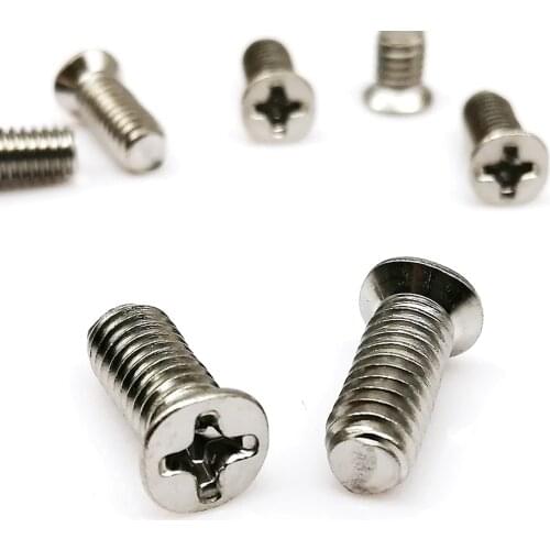 50pc M1.6 M2 M2.5 M3 M4 304 A2-70 Stainless Steel Non-standard Phillips Flat Countersunk Bolt Screw Small Head Dia 2.5/3/4/5/6mm