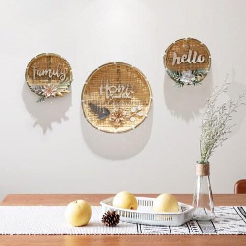 American Country Trumpet Wrought Iron TV Background Wall Decoration Pendant Retro Personality Woven Round Ornaments