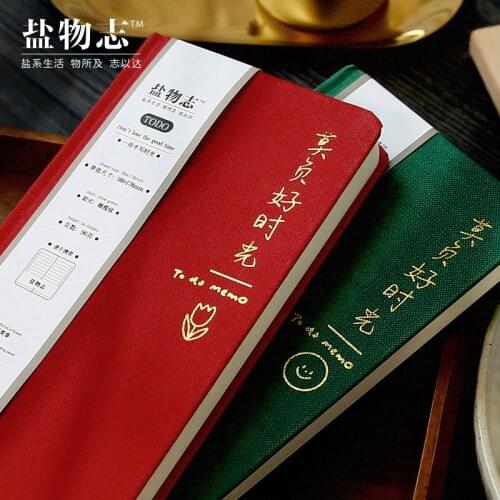 Notebook 96 Sheets Simple To List Memo Notebook Daily Monthly Weekly Planner Notepads Stationery For School Office Red / Green