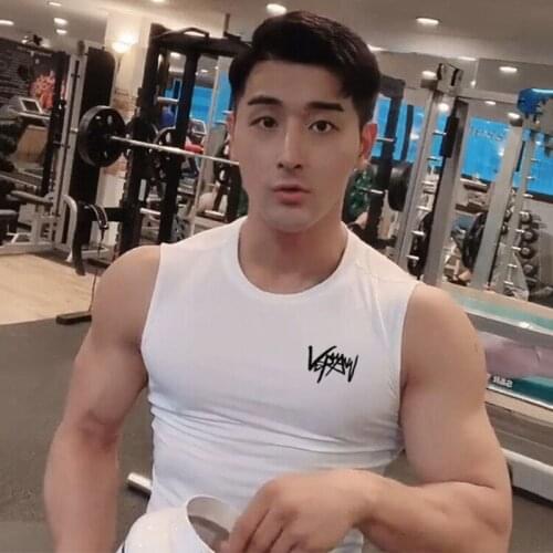 Chao brand summer mens sports sleeveless stretch vest gym running training T-shirt cantilevered vest loose mens sports T-shirt