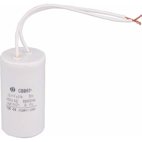 CBB60 450V 12uF running capacitor electricmotor with 2 wires