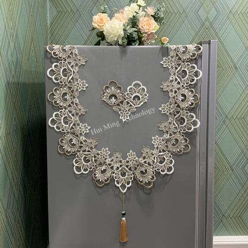 Oval Table Runner Refrigerator Cover Tassel Embroidered Tea Table Europe Tv Cabinet Tablecloth Lace Dresser Table Flag Shoe Dust