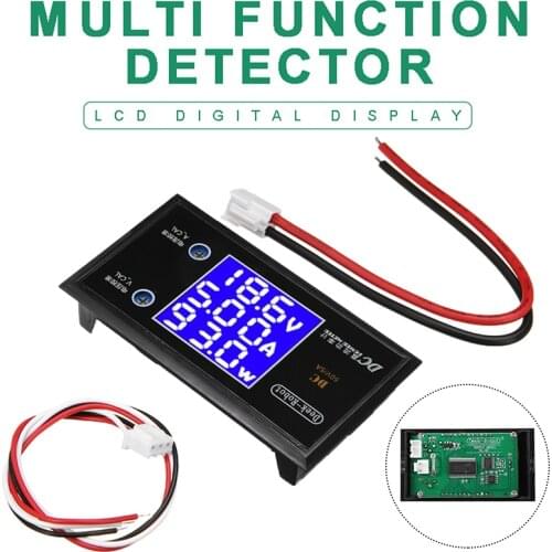 MAYITR 1pc LCD Digital Voltmeter Ammeter Wattmeter Power Tester DC 50V 5A 250W Multi-functional Detector Voltage Testers