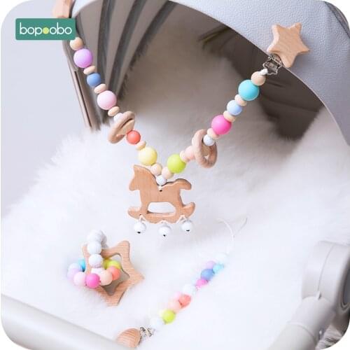 Baby Toy Wooden Pram Clip Pram Baby Stroller Accessories Cart Hook Baby Nursing Safety Seat Plush Toy Baby Product New Born Gift