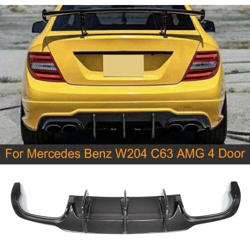Carbon Fiber Car Rear Bumper Diffuser For Mercedes Benz W204 C63 AMG C300 Sport 2012-2014 Rear Bumper Lip Spoiler