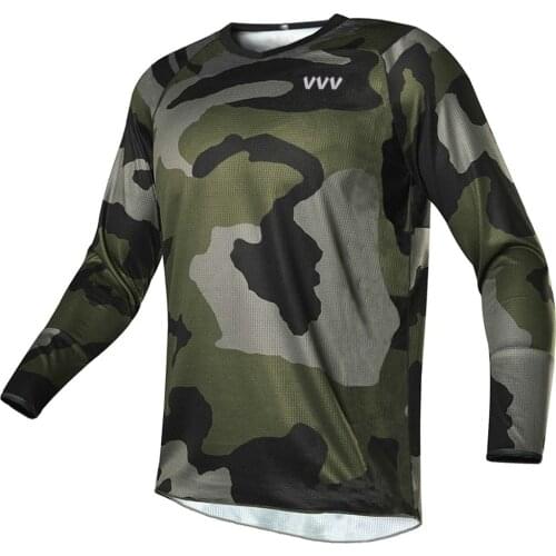 Motocross Cycling Jersey Bicycle Camo Military Long Shirt Bike Downhill Wear Clothing Sleeve Team Road Mountain Jacket Tight Top