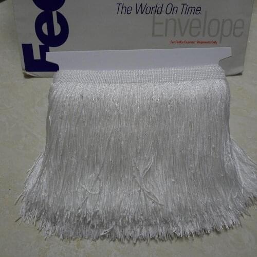 10 Meters 15cm 6" Long White Color Latin Dress Tassel Fringe