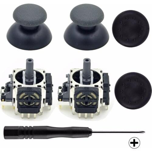 For PS3 Vibration Controller Original 3pins 3D Analog Sixaxis Vibration Rocker Joystick Module+ Thumbstick Mushroom Caps (2sets)