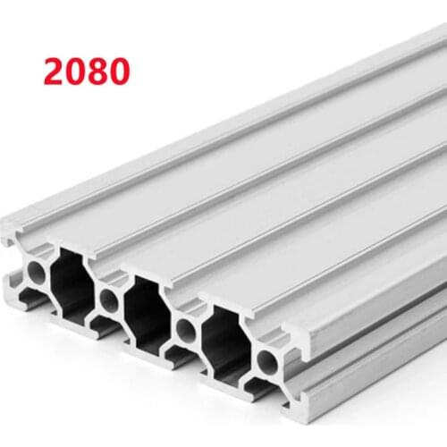 2pcs/lot 100-500mm 2080 Aluminum Profile Extrusion Length Linear Rail 200mm 400mm 500mm for DIY 3D Printer Workbench CNC