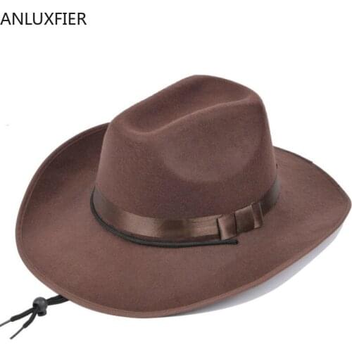 H7539 Cowboy Hat Fashion Gentleman Men Jazz Cap Korean Casual British Retro Women Pure Color All-match Sunscreen Climbing Hats