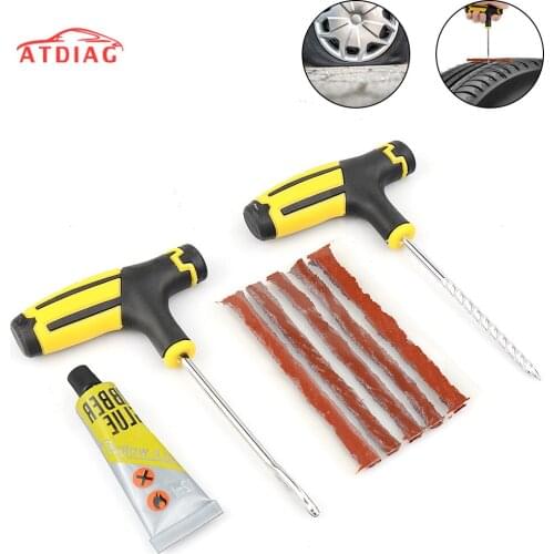 Car Tire Repair Tool Tire Repair Kit Studding Tool Set Auto Bike Tubeless Tire Tyre Puncture Plug Garage Tools