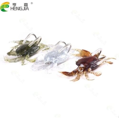 1PCS Artificial Crab Lure Bait 8CM 19G 3D Simulation Fishing Lures Soft Fish Bait with Hooks
