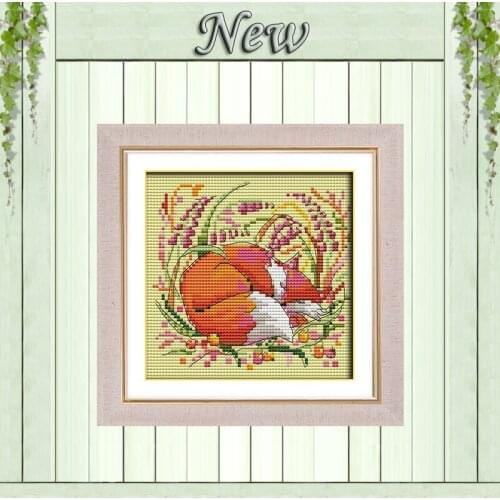 Cartoon Fox animal home decor paintings Counted printed on canvas 14CT 11CT chinese Cross Stitch Needlework kits Embroidery Sets