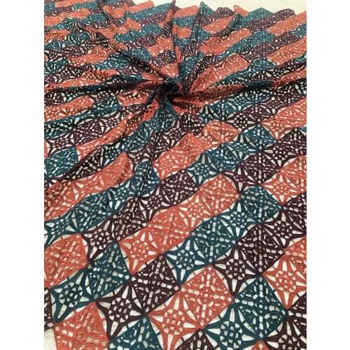 Geometric Patterns Africa Lace Fabric 2021 High Quality Lace Water Soluble Embroidered Fashion Soft Lace Fabric 5 Yards