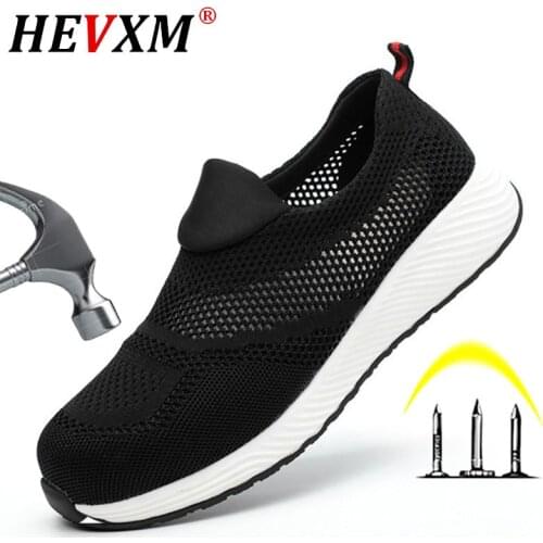Summer Breathable Work Safety Shoes Men Women Lightweight Steel Toecap Indestructible Shoes Anti-Smashing Safety Work Boots