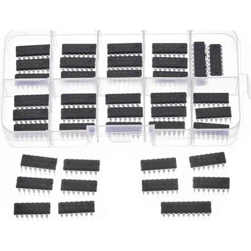 Hot 40Pcs 74HCxx + 74LSxx Series Logic IC Assortment Kit, Digital Integrated Chip(20Pcs 74HCxx+20Pcs 74LSxx)