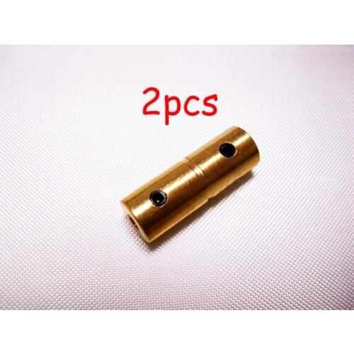 2Pcs High Precision Brass Coupling Drive Shaft Coupler 2/2.3/3/3.175/4/5/6mm Motor Shaft Connectors for DIY RC Boat Models