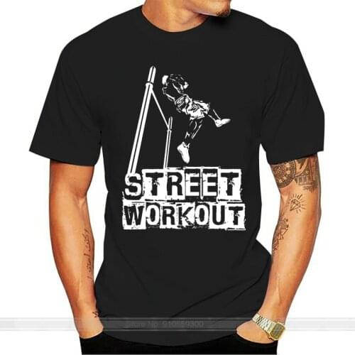 Street workout black t-shirt for men size s m l xl- show original title Short Sleeve Tee Shirt Free Shipping cheap wholesale