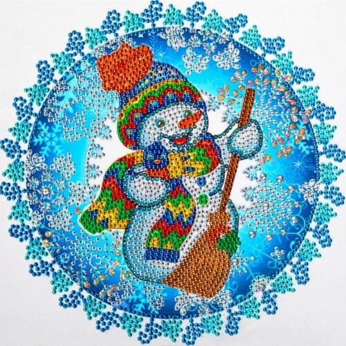 5D DIY Part Special Shaped Drill Diamond Painting Christmas Snowman Mosaic Kit Rhinestone Drawing Picture Home Decor Wall Art