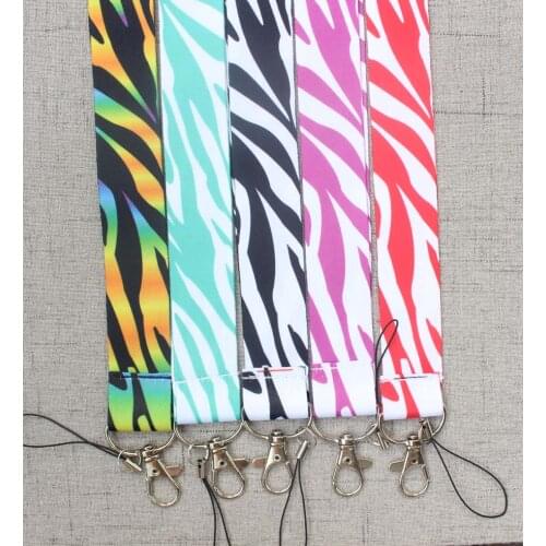 New 200pcs zebra Animal pattern Phone Strap Lanyard Fashion Car Keychain Cell Phone Straps ID Badge Holder