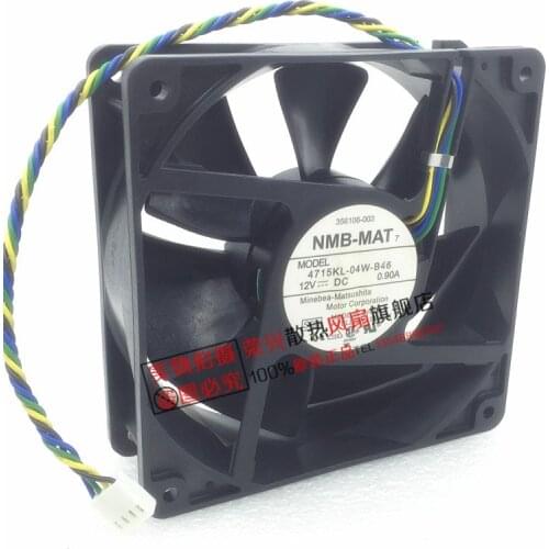 Original NMB 4715KL-04W-B46 12cm12038 12V 0.90A 4-wire PWM server inverter chassis large wind fan