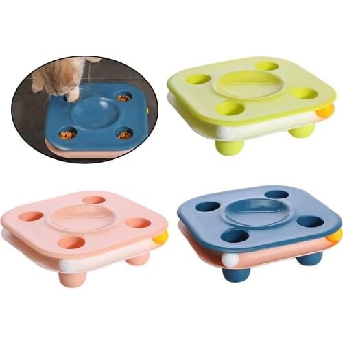 Cat Plastic Food Bowl Creative Multifunctional Tray Tool Indoor Interactive Play IQ Training Feed Bowl Small Cats Pet 3 Colors
