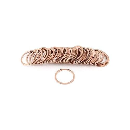 50Pcs 21mm Inner Diameter Flat Copper Washer Seal Ring Spacer