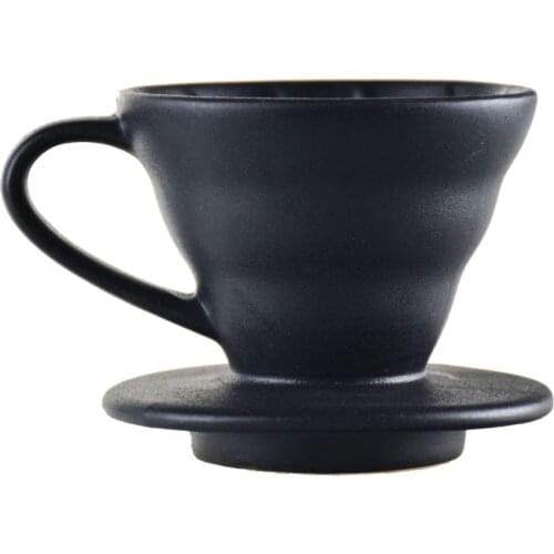 Size 02 Ceramic V60 Pour Over Coffee Dripper Barista Coffee Maker Percolator with Paper Filters 40pcs