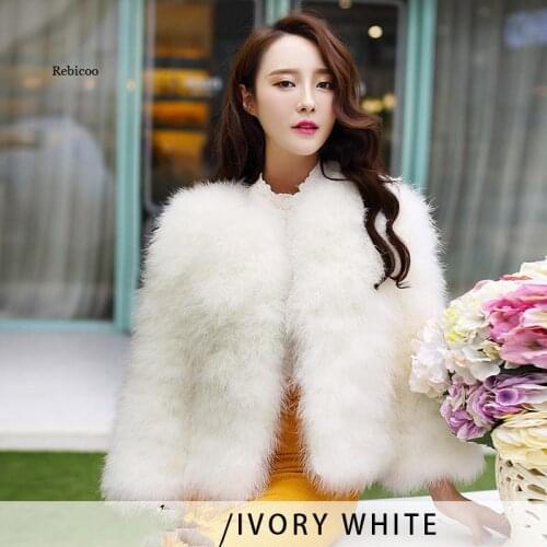 High Quality Women Real Fur Coat Winter Genuine Ostrich Feather Shrug Short Winter Jacket Natural Ostrich Fur Coats Female