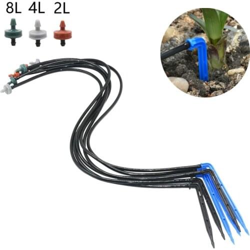 Greenhouse Drip Irrigation 1-Way 2L 4L 8L 3/5mm Hose Arrow Kit Plant Pot Garden Lawn Watering Bend Dripper Sprinkler Transmitter