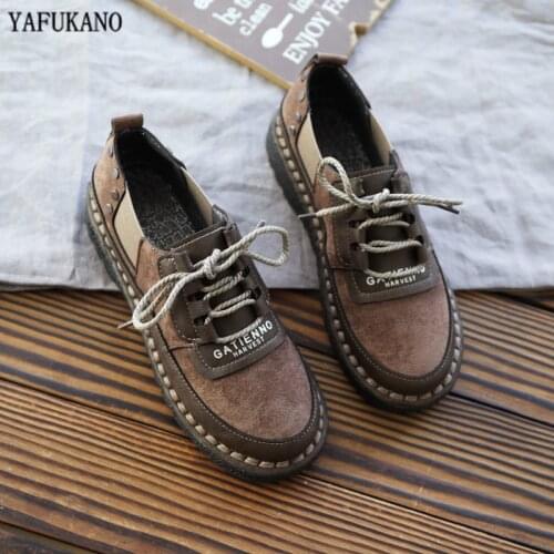 Mori Girl Hand-sewing Soft-soled Student Casual Shoes Japanese Original Flat Shoes Literary Retro Round Toe Lace-Up Women Shoes