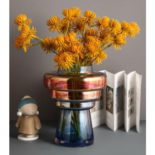 Vase Living Room Dried Flowers Nordic Ins Style Glass Transparent Dill Home Plastic Decoration Accessories Flower Vases For Home