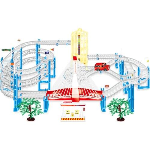 Magical Glowing Race Track DIY Universal Accessories Ramp Turn Road Bridge Crossroads Rail Car Toy Racing Tracks Kids Gifts