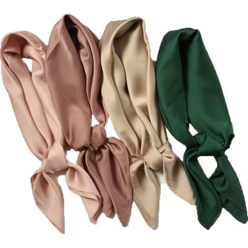 Womens scarf silk square scarves solid color for fashion lady luxury brand bags SCARF HAIRBAND