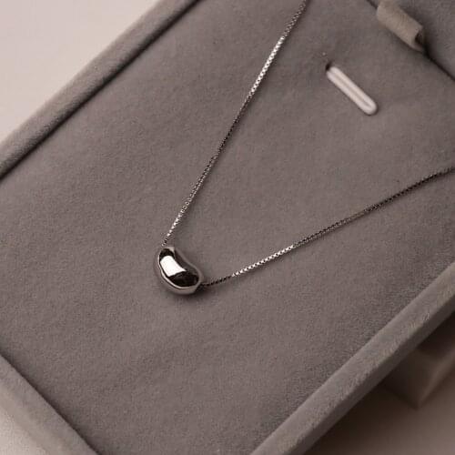 S925 Sterling Silver Necklace For Women Gold Chain Round Pendant Design Girls Wedding Accessories Fashion Jewelry Gift INEFFA