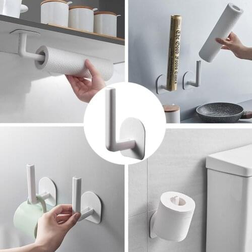 1Pc Household Wall Hooks Punch-Free Kitchen Bathroom Seamless Cling Storage Accessories Storage Racks Kitchen Film Stickers I6P7