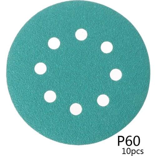 10pcs 10pcs Professional Anti Clog 125mm Sandpaper 5" Polyester Film Sanding Disc Wet and Dry Hook and Loop Abrasive Tools with